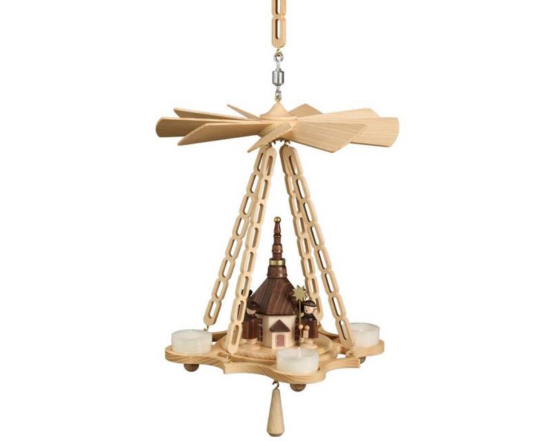 Volkskunstwerkstatt Unger Weihnachtspyramide Deckenpyramide klein, Seiffener Kirche von Volkskunstwerkstatt Unger