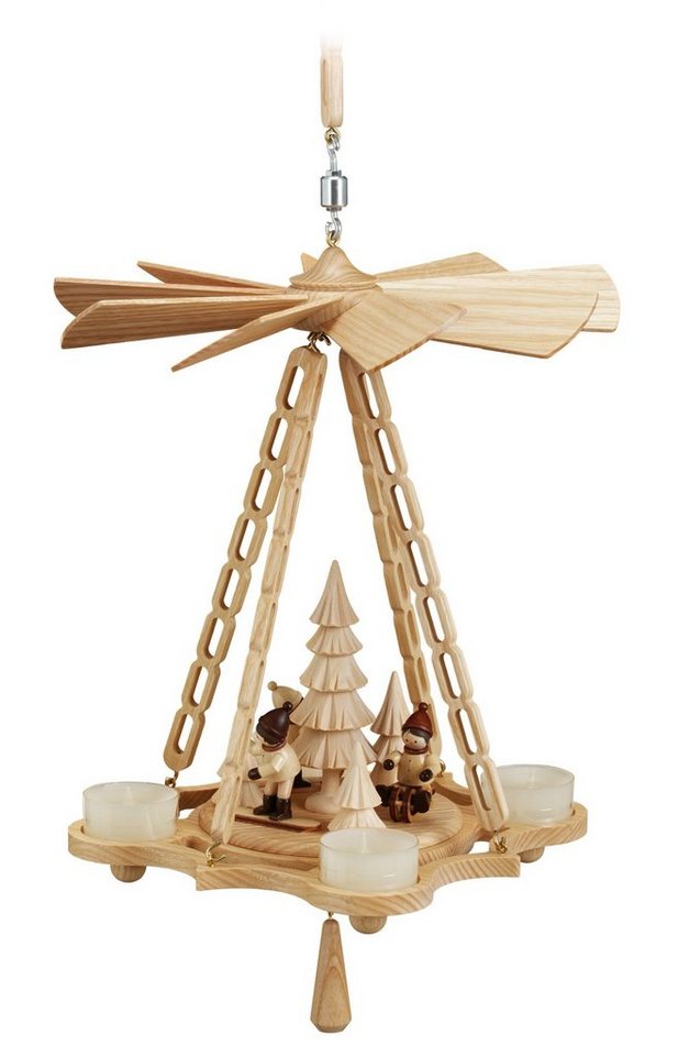 Volkskunstwerkstatt Unger Weihnachtspyramide Deckenpyramide klein, Wintersport von Volkskunstwerkstatt Unger