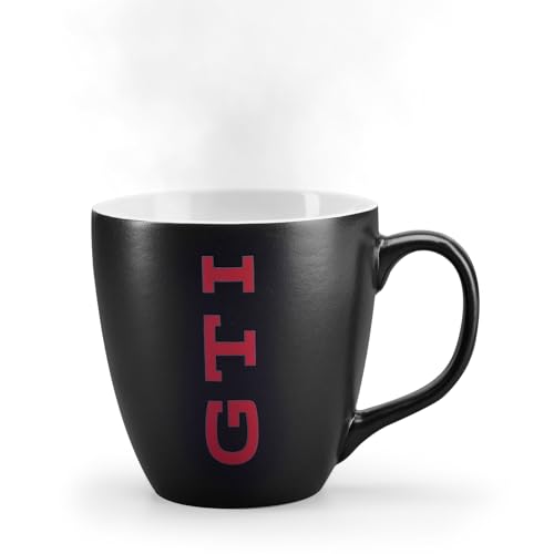 Volkswagen 1K6069601 Tasse Porzellan Becher Kaffeetasse 400ml, schwarz, rotes GTI Logo erscheint beim Einfüllen von heißen Getränken von Volkswagen