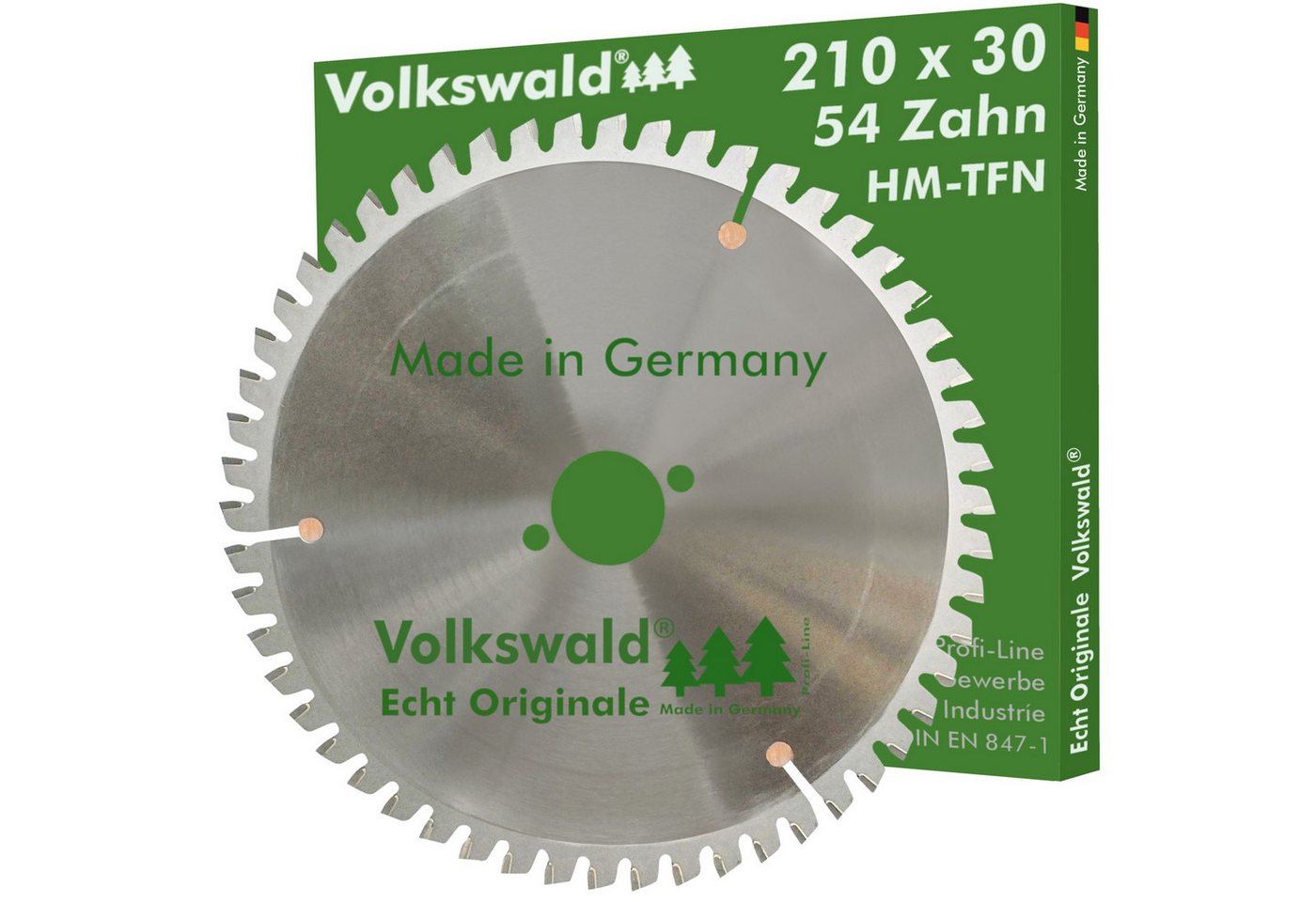 Volkswald Kreissägeblatt Volkswald ® HM-Kreissägeblatt TFN 210 x 30 mm Z= 54 Hart- Weichholz, Echt Originale Volkswald® Made in Germany von Volkswald