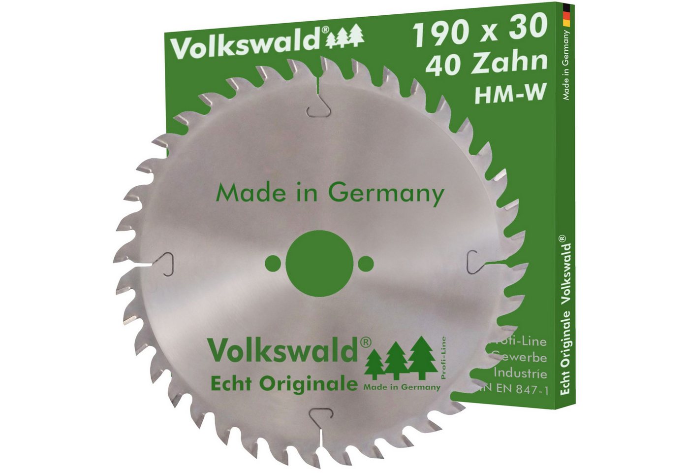 Volkswald Kreissägeblatt Volkswald ® HM-Kreissägeblatt W 190 x 30 mm Z= 40 Massivholz Acrylglas, Echt Originale Volkswald® Made in Germany von Volkswald