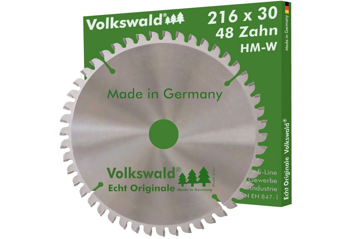 Volkswald Kreissägeblatt Volkswald ® HM-Kreissägeblatt W 216 x 30 mm Z= 48 Massivholz Acrylglas, Echt Originale Volkswald® Made in Germany von Volkswald