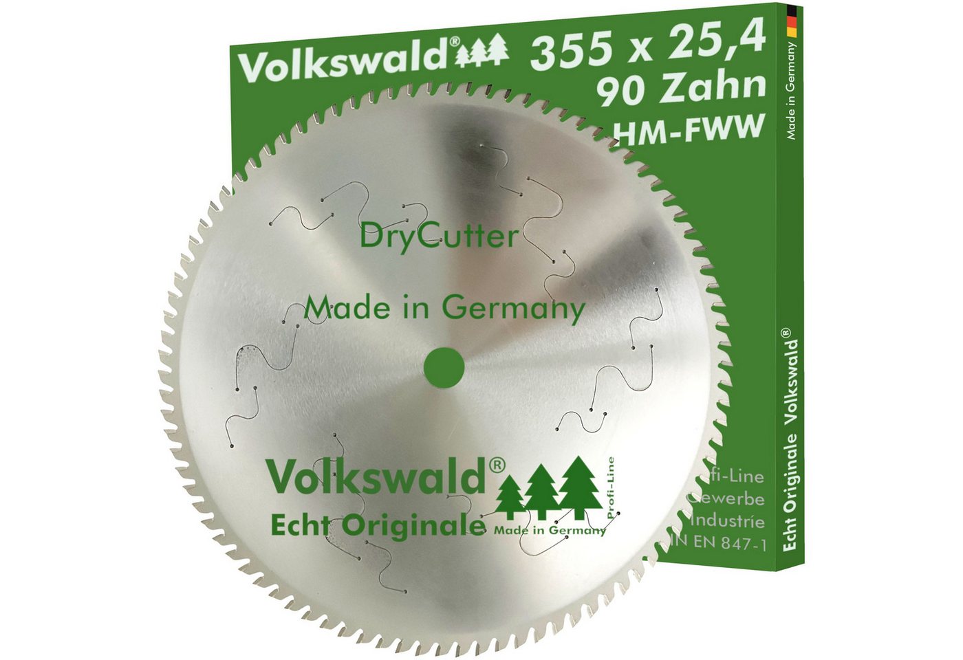 Volkswald Kreissägeblatt Volkswald ® HM-Sägeblatt DryCutter FWW 355x25,4 mm Z= 90 Edelstahl, Echt Originale Volkswald® Made in Germany von Volkswald