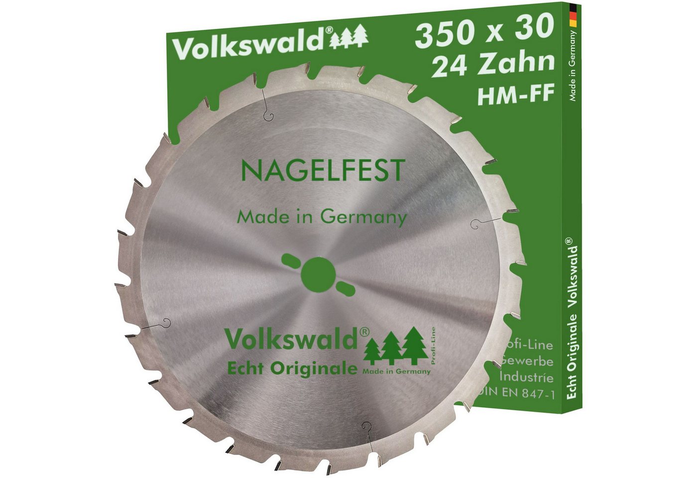 Volkswald Kreissägeblatt Volkswald ® HM-Sägeblatt FF 350 x 30 mm Z= 24 Kreissägeblatt Nagelfest, Echt Originale Volkswald® Made in Germany von Volkswald