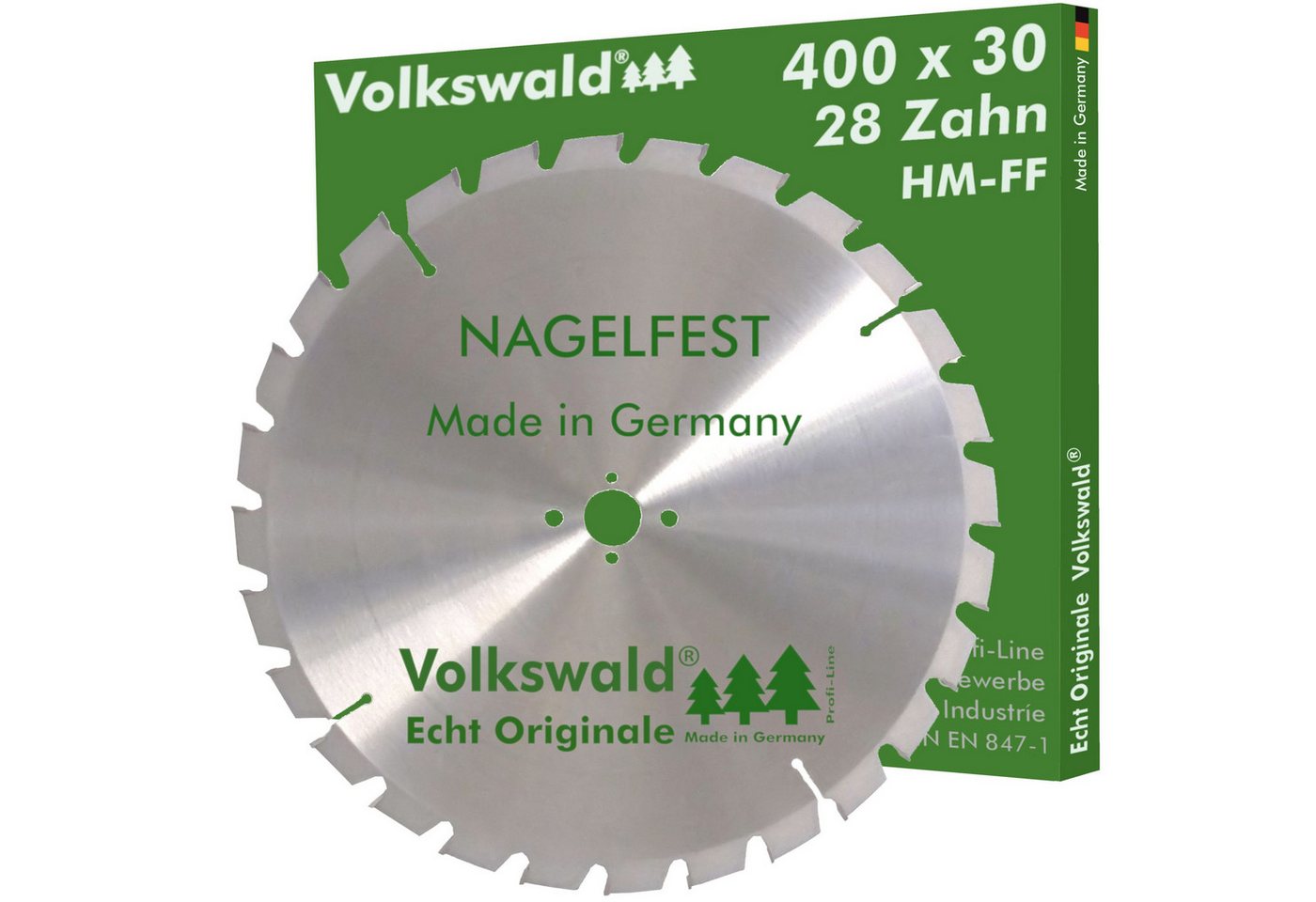 Volkswald Kreissägeblatt Volkswald ® HM-Sägeblatt FF 400 x 30 mm Z= 28 Nagelfest Kreissägeblatt, Echt Originale Volkswald® Made in Germany von Volkswald