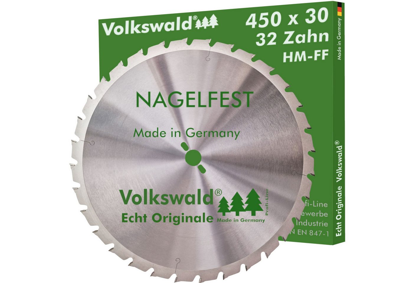 Volkswald Kreissägeblatt Volkswald ® HM-Sägeblatt FF 450 x 30 mm Z= 32 Nagelfest Kreissägeblatt, Echt Originale Volkswald® Made in Germany von Volkswald