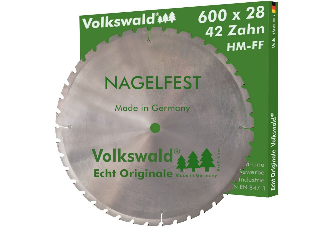 Volkswald Kreissägeblatt Volkswald ® HM-Sägeblatt FF 600 x 28 mm Z= 42 Nagelfest Kreissägeblatt, Echt Originale Volkswald® Made in Germany von Volkswald