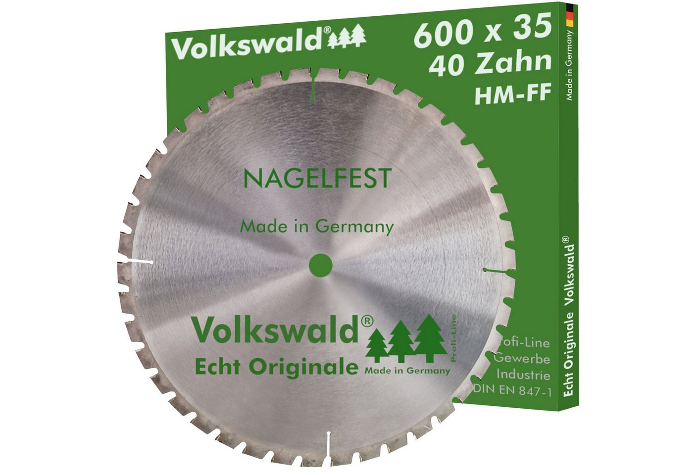 Volkswald Kreissägeblatt Volkswald ® HM-Sägeblatt FF 600 x 35 mm Z= 42 Nagelfest Kreissägeblatt, Echt Originale Volkswald® Made in Germany von Volkswald