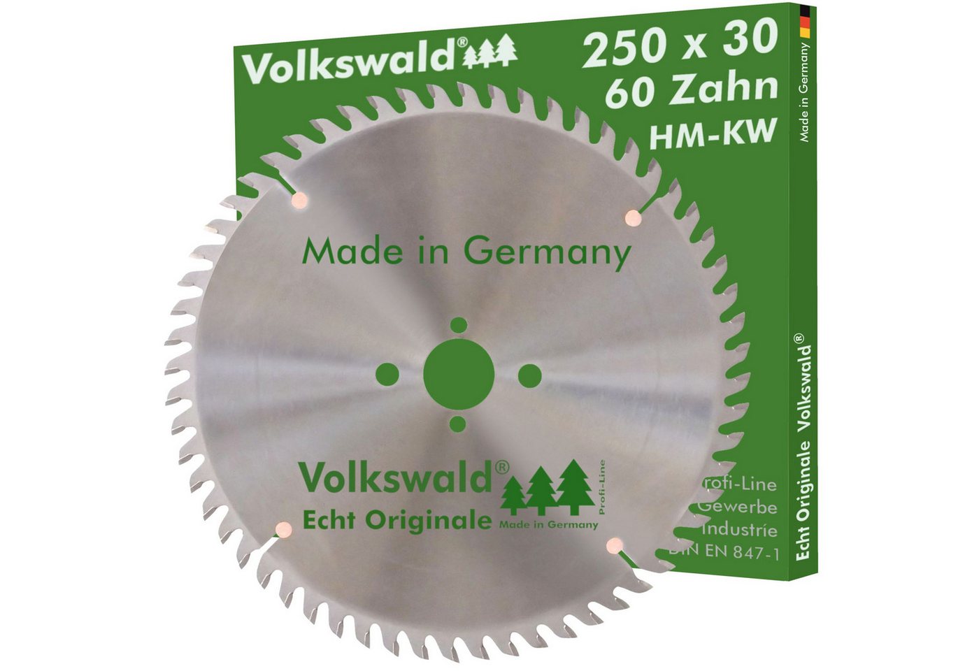 Volkswald Kreissägeblatt Volkswald ® HM-Sägeblatt KW 250 x 30 mm Z=60 Massivholz Kreissägeblatt, Echt Originale Volkswald® Made in Germany von Volkswald