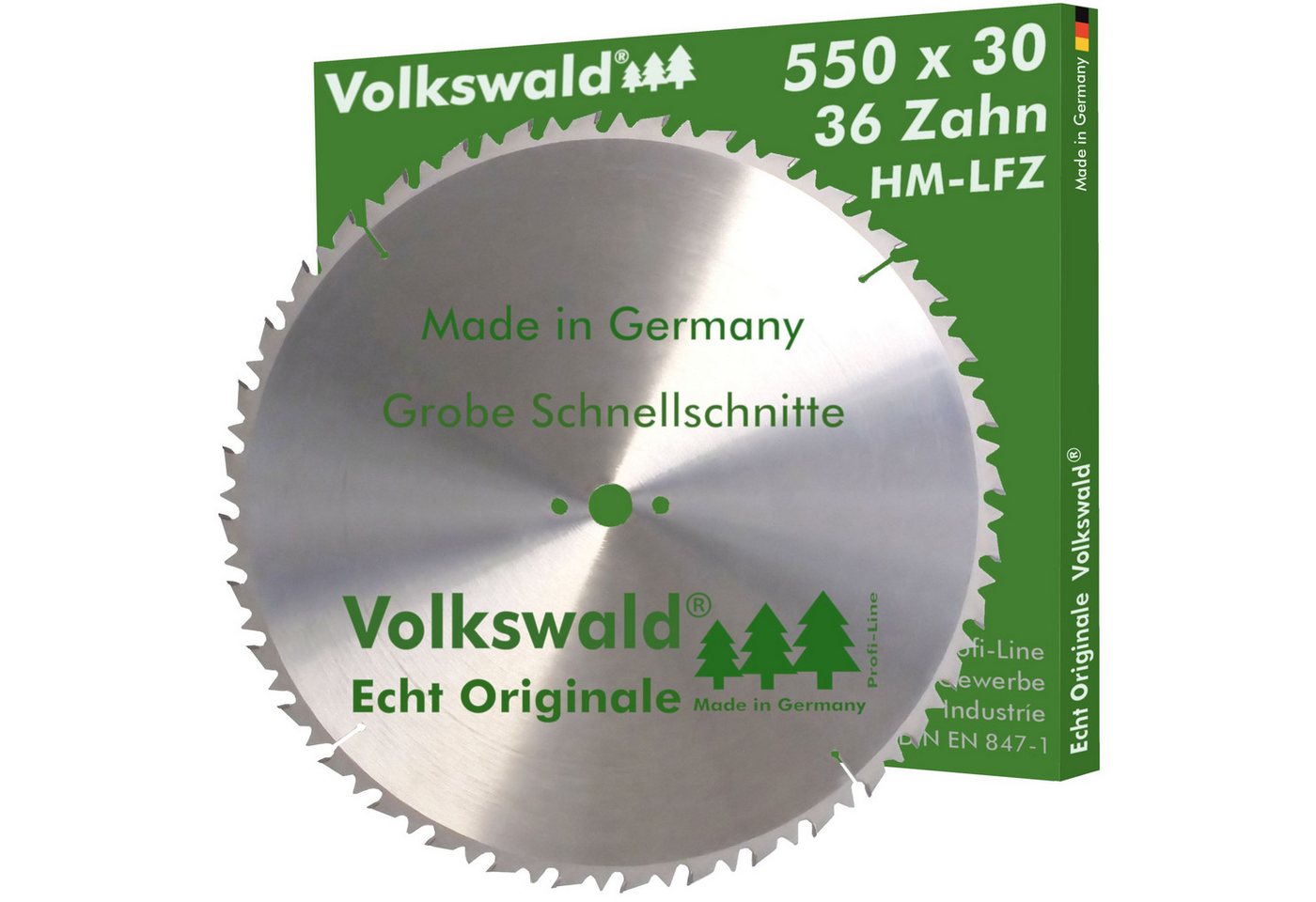 Volkswald Kreissägeblatt Volkswald ® HM-Sägeblatt LFZ 550 x 30 mm Z= 36 Kreissägeblatt Hartholz, Echt Originale Volkswald® Made in Germany von Volkswald
