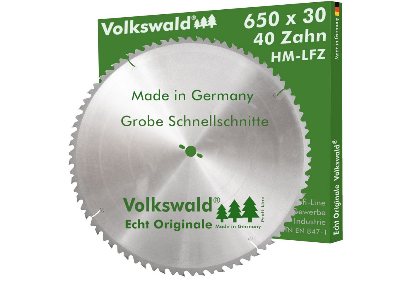 Volkswald Kreissägeblatt Volkswald ® HM-Sägeblatt LFZ 650 x 30 mm Z= 40 Hartholz Kreissägeblatt, Echt Originale Volkswald® Made in Germany von Volkswald