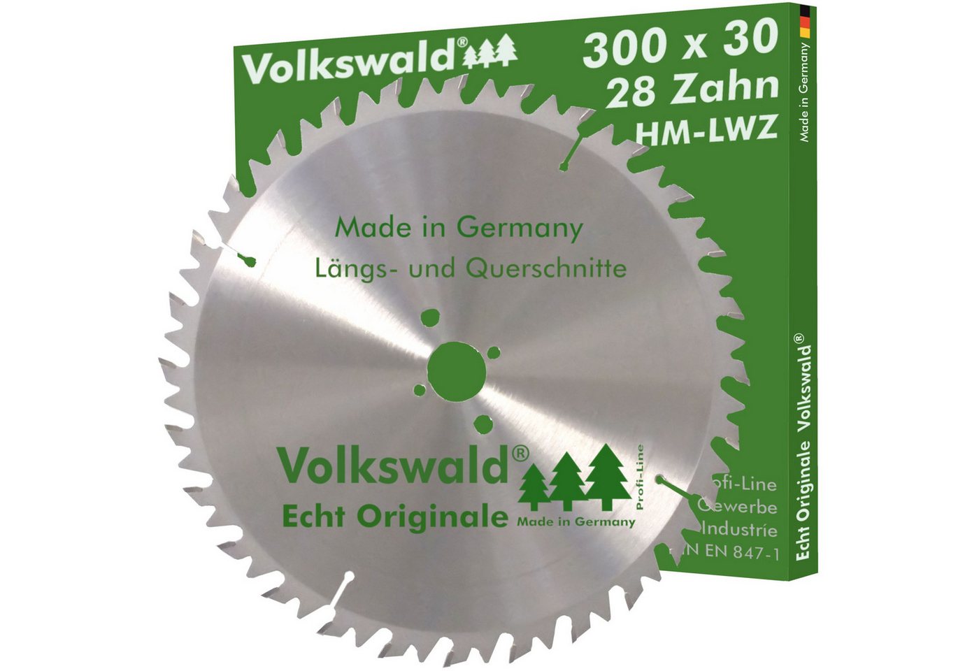 Volkswald Kreissägeblatt Volkswald ® HM-Sägeblatt LWZ 300 x 30 mm Z= 28 Kreissägeblatt Leimholz, Echt Originale Volkswald® Made in Germany von Volkswald