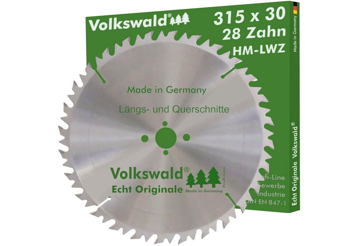 Volkswald Kreissägeblatt Volkswald ® HM-Sägeblatt LWZ 315 x 30 mm Z= 28 Kreissägeblatt Hartholz, Echt Originale Volkswald® Made in Germany von Volkswald