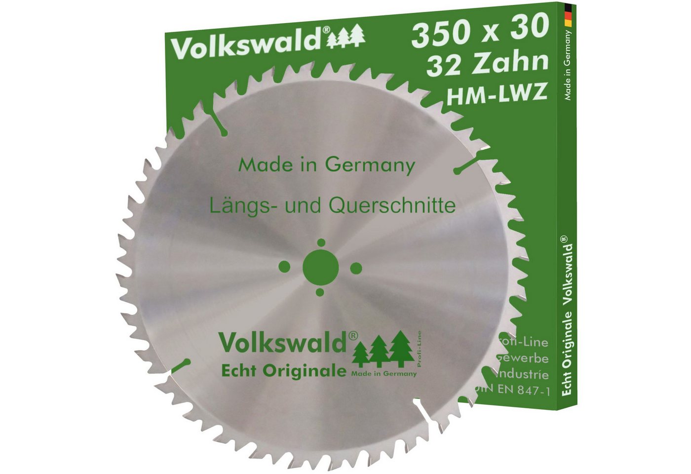 Volkswald Kreissägeblatt Volkswald ® HM-Sägeblatt LWZ 350 x 30 mm Z= 32 Kreissägeblatt Leimholz, Echt Originale Volkswald® Made in Germany von Volkswald