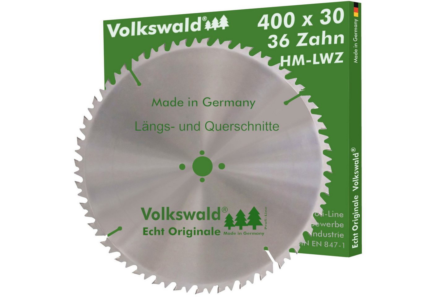 Volkswald Kreissägeblatt Volkswald ® HM-Sägeblatt LWZ 400 x 30 mm Z= 36 Kreissägeblatt Hartholz, Echt Originale Volkswald® Made in Germany von Volkswald