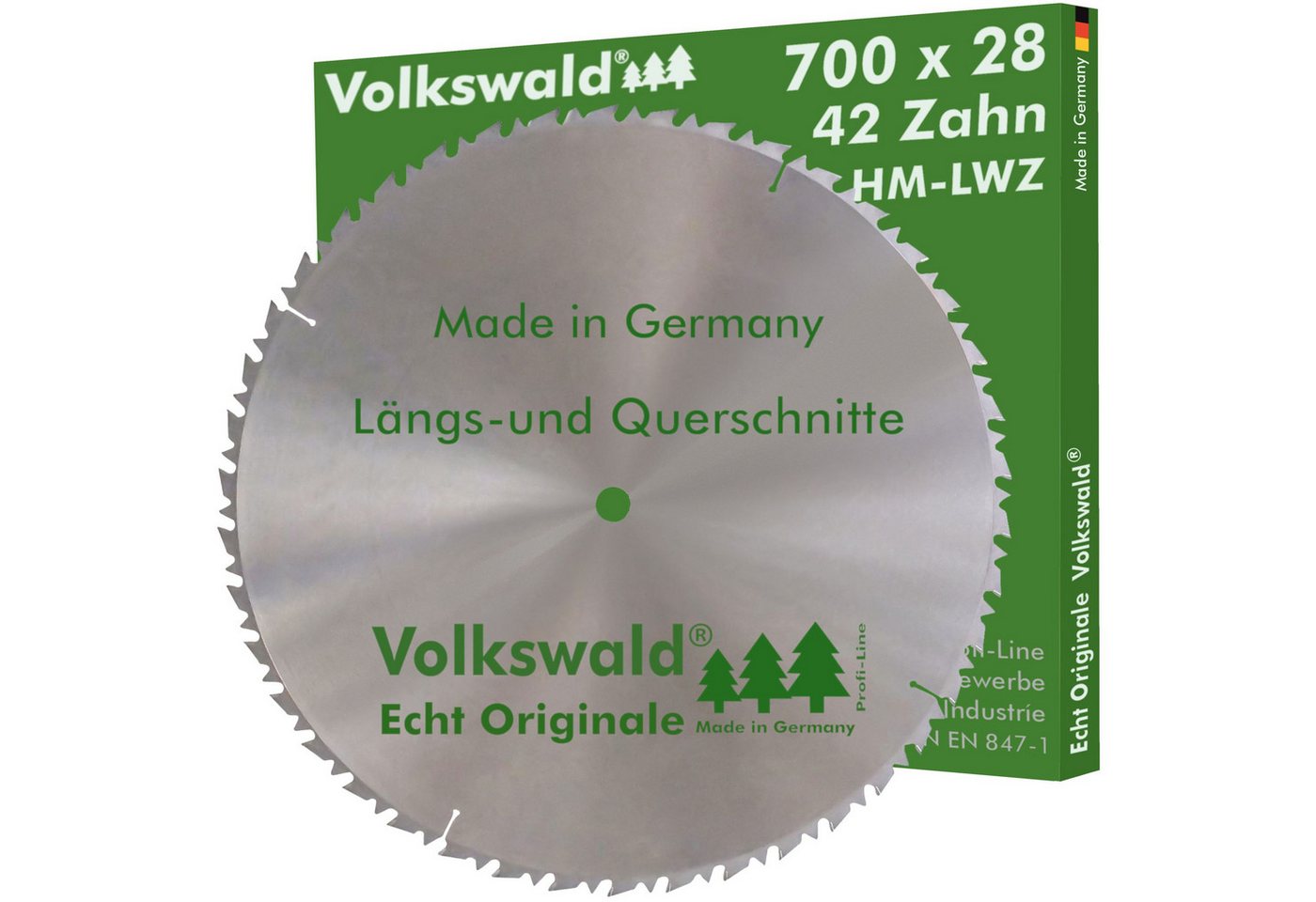 Volkswald Kreissägeblatt Volkswald ® HM-Sägeblatt LWZ 700 x 28 mm Z= 42 Hartholz Kreissägeblatt, Echt Originale Volkswald® Made in Germany von Volkswald