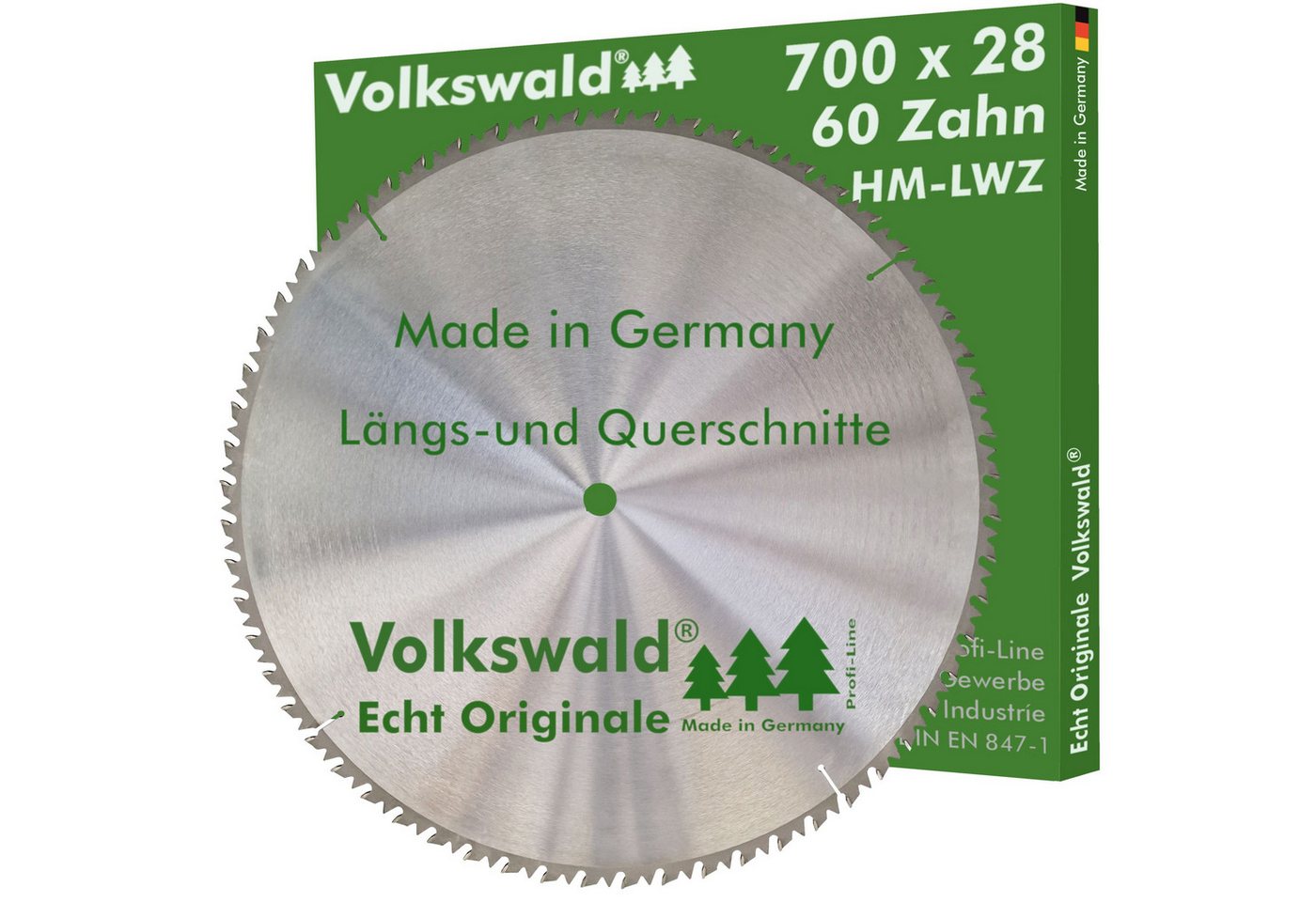 Volkswald Kreissägeblatt Volkswald ® HM-Sägeblatt LWZ 700 x 28 mm Z= 60 Kreissägeblatt Hartholz, Echt Originale Volkswald® Made in Germany von Volkswald