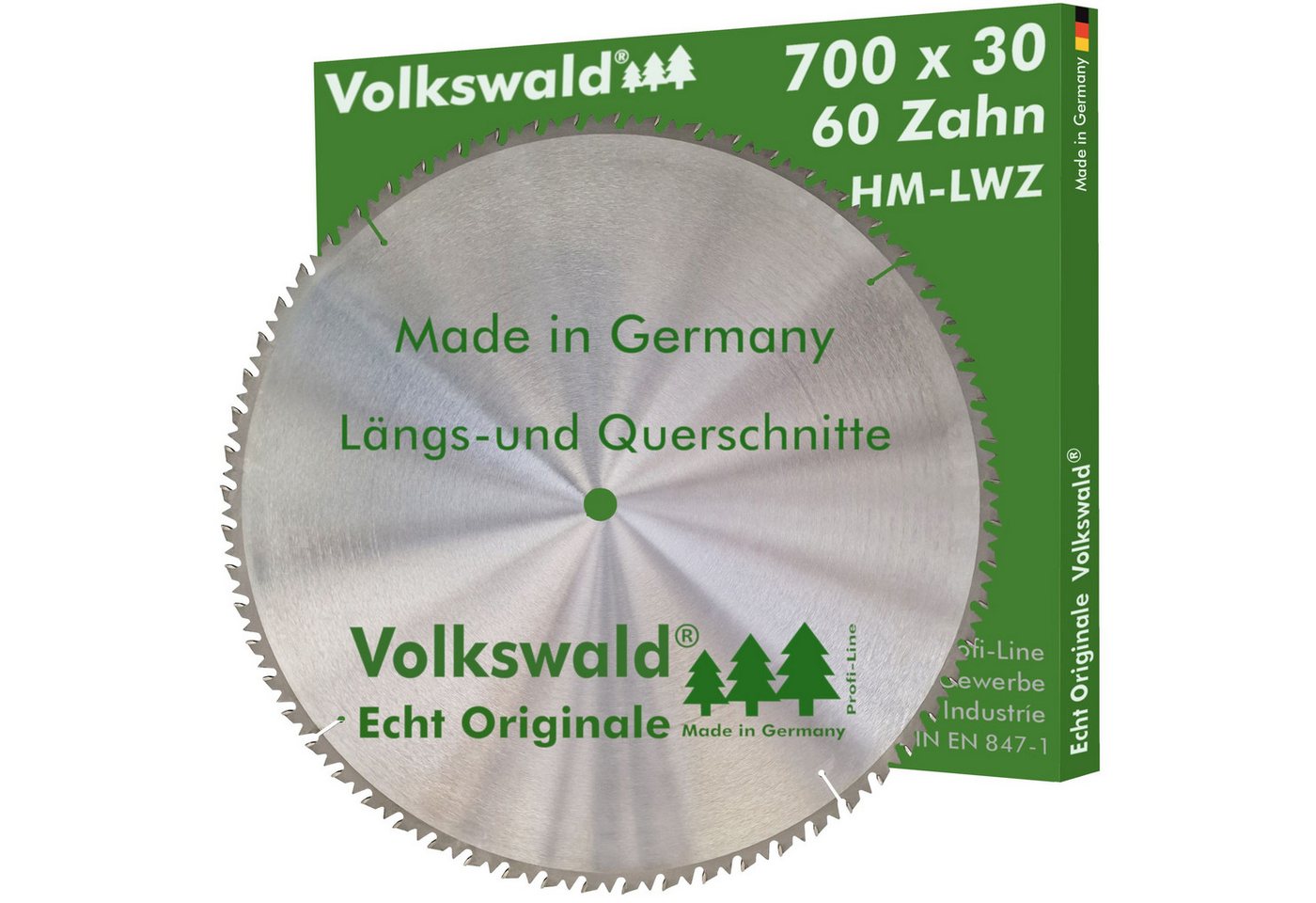 Volkswald Kreissägeblatt Volkswald ® HM-Sägeblatt LWZ 700 x 30 mm Z= 60 Kreissägeblatt Hartholz, Echt Originale Volkswald® Made in Germany von Volkswald