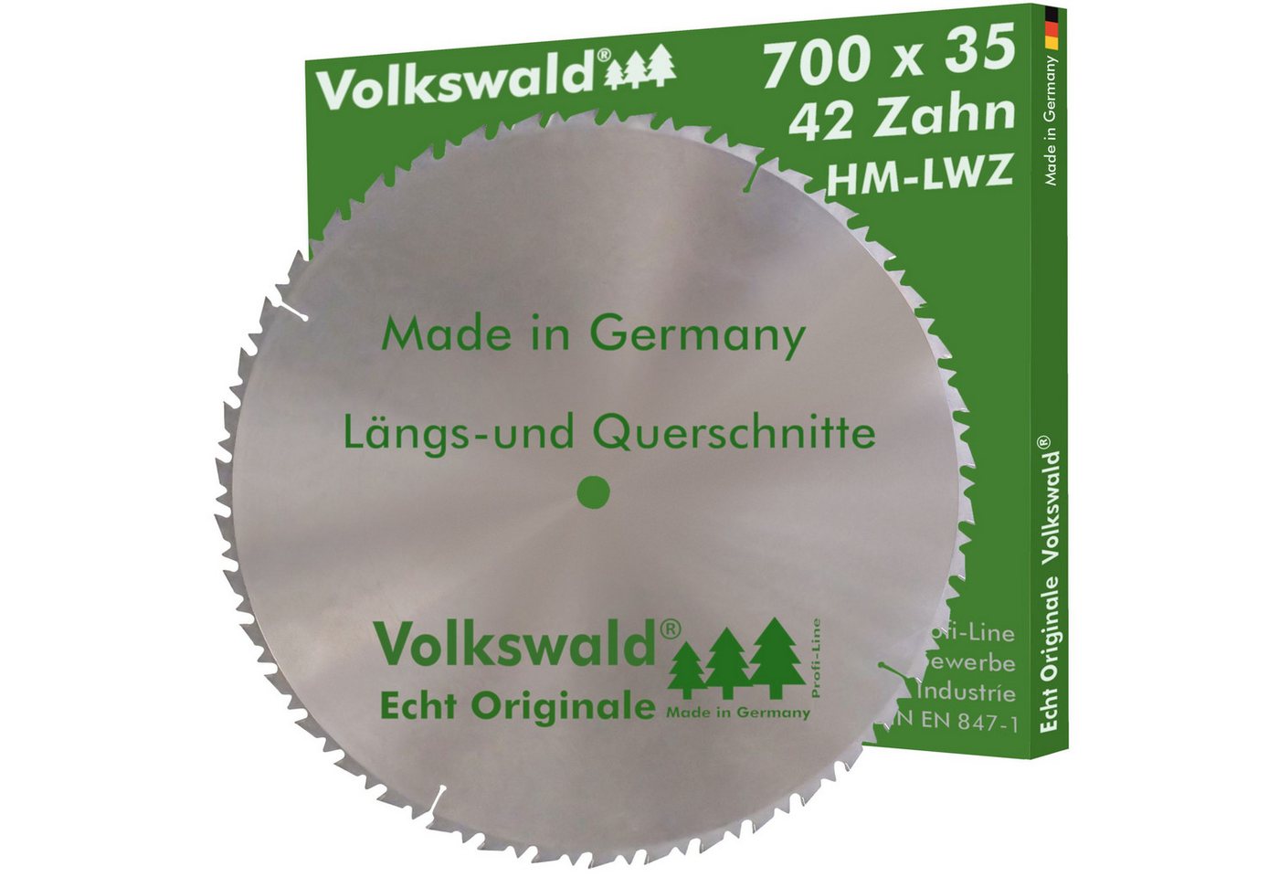 Volkswald Kreissägeblatt Volkswald ® HM-Sägeblatt LWZ 700 x 35 mm Z= 42 Kreissägeblatt Hartholz, Echt Originale Volkswald® Made in Germany von Volkswald