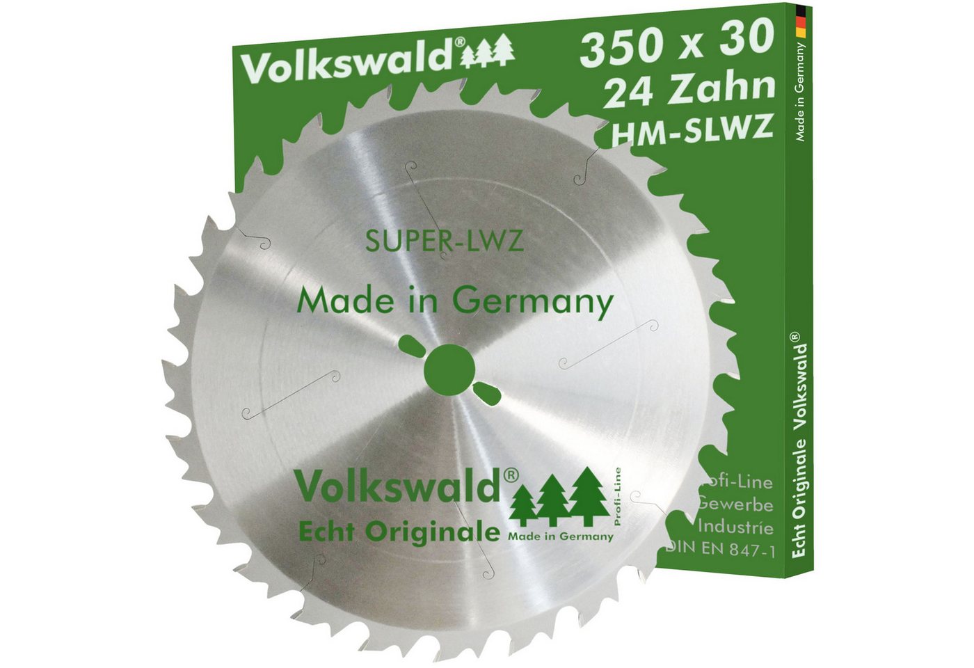 Volkswald Kreissägeblatt Volkswald ® HM-Sägeblatt SLWZ 350 x 30 mm Z= 24 Kreissägeblatt SUPER, Echt Originale Volkswald® Made in Germany von Volkswald