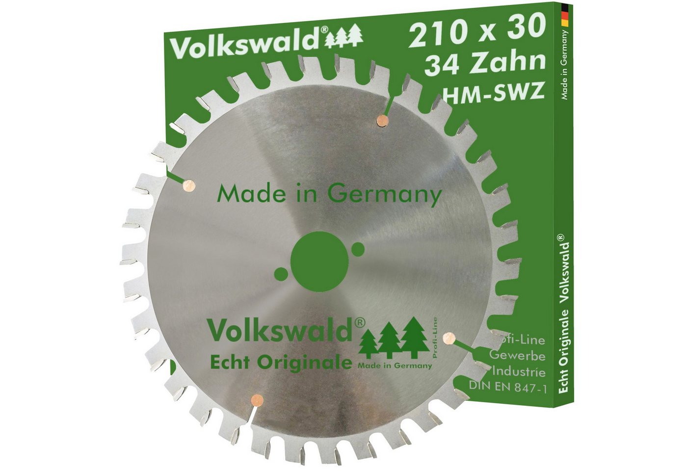 Volkswald Kreissägeblatt Volkswald ® HM-Sägeblatt SWZ 210 x 30 mm Z= 34 Kreissägeblatt Hartholz, Echt Originale Volkswald® Made in Germany von Volkswald