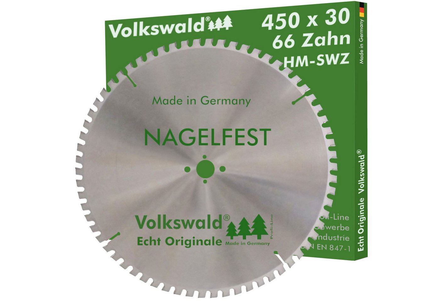 Volkswald Kreissägeblatt Volkswald ® HM-Sägeblatt SWZ 450 x 30 mm Z= 66 Kreissägeblatt nagelfes, Echt Originale Volkswald® Made in Germany von Volkswald