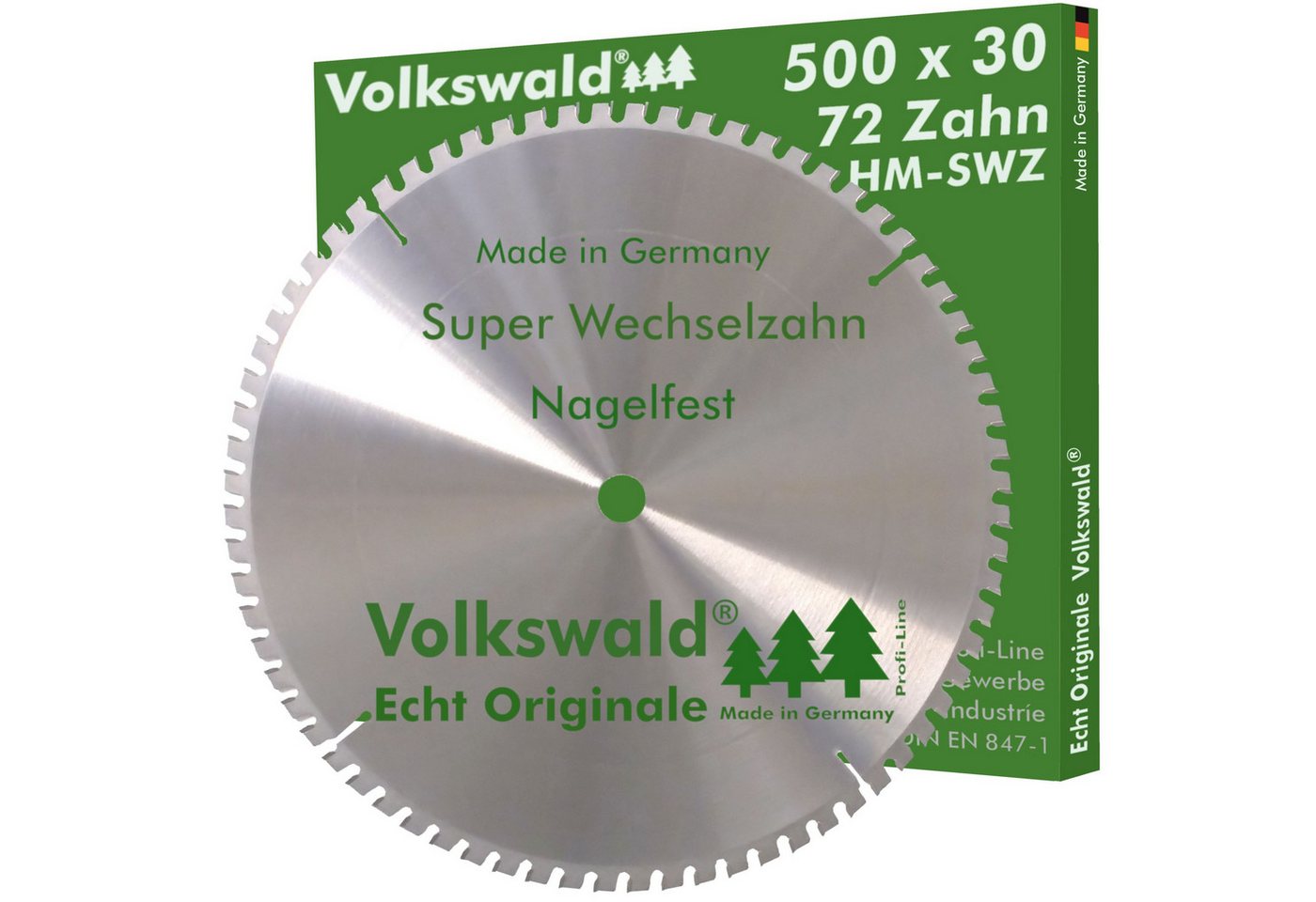 Volkswald Kreissägeblatt Volkswald ® HM-Sägeblatt SWZ 500 x 30 mm Z= 72 Kreissägeblatt nagelfes, Echt Originale Volkswald® Made in Germany von Volkswald