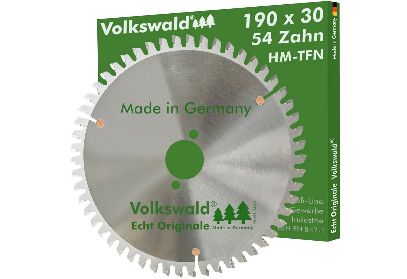 Volkswald Kreissägeblatt Volkswald ® HM-Sägeblatt TFN 190 x 30 mm Z= 54 Alu Kreissägeblatt, Echt Originale Volkswald® Made in Germany von Volkswald