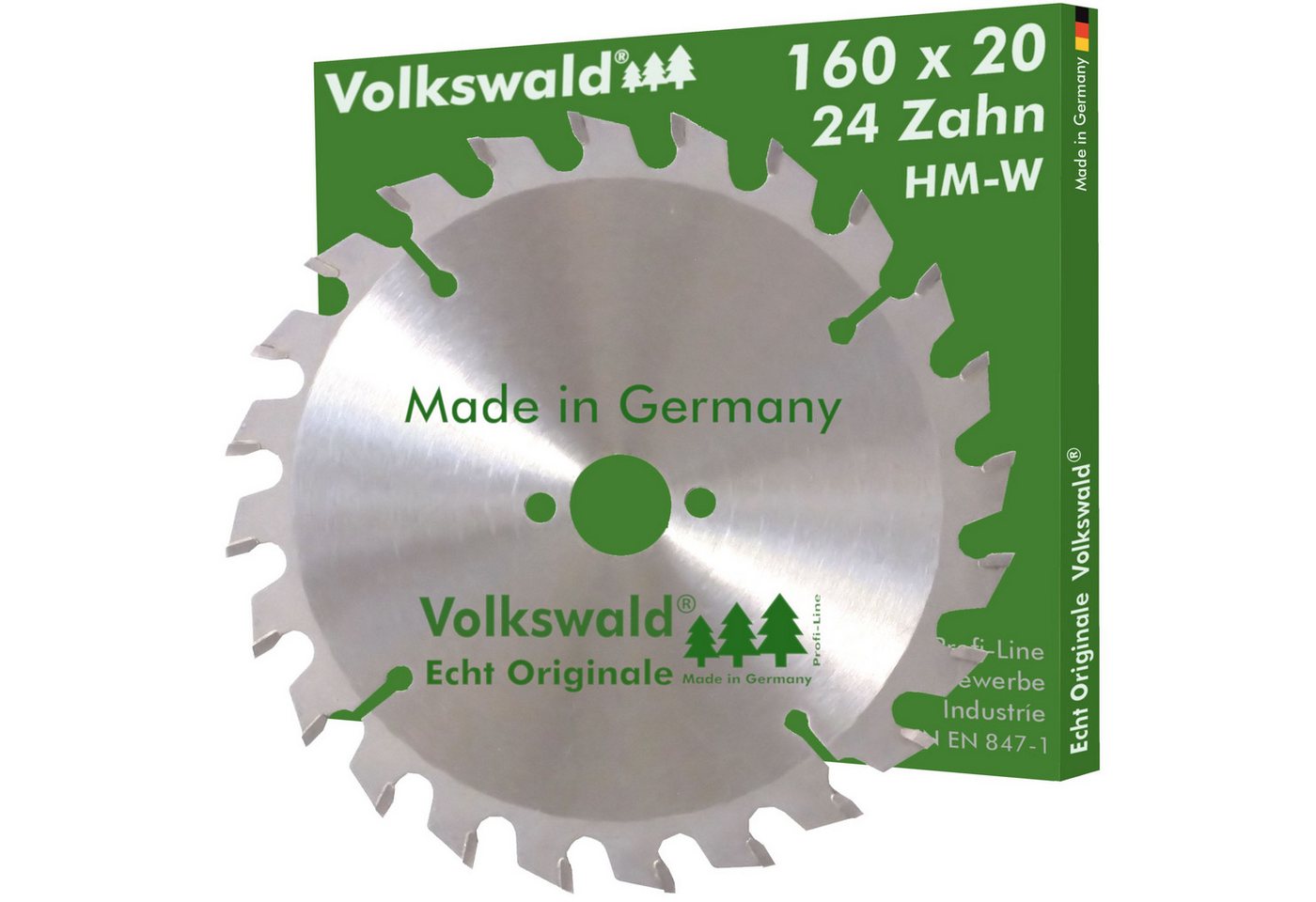 Volkswald Kreissägeblatt Volkswald ® HM-Sägeblatt W 160x20mm Z= 24, Echt Originale Volkswald® Made in Germany von Volkswald