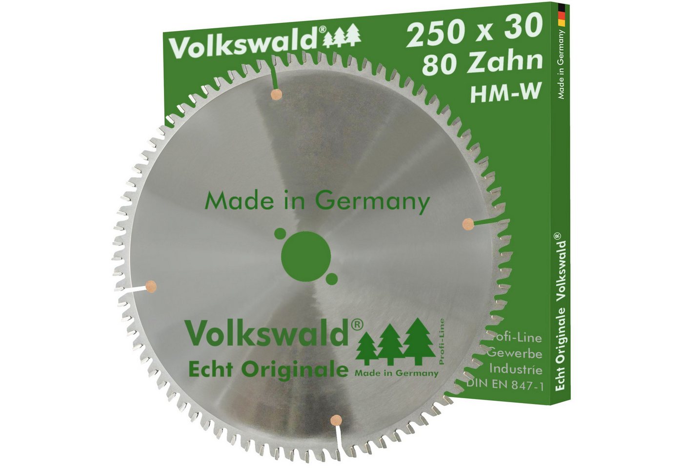 Volkswald Kreissägeblatt Volkswald ® HM-Sägeblatt W 250x30mm Z= 80 Kreissägeblatt Acrylglas, Echt Originale Volkswald® Made in Germany von Volkswald