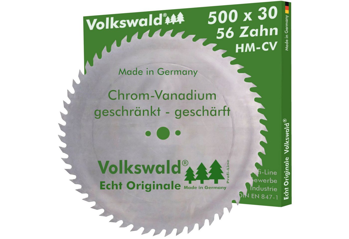 Volkswald Kreissägeblatt Volkswald ® Kreissägeblatt CV 500 x 30 mm Z= 56 Chrom-Vanadium-Stahl, Echt Originale Volkswald® Made in Germany von Volkswald