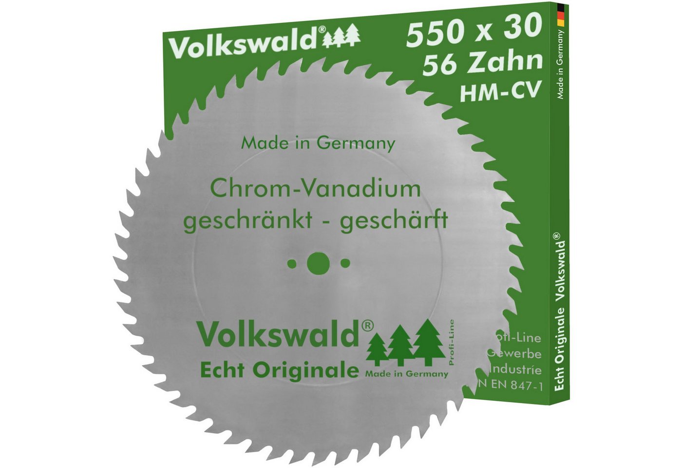 Volkswald Kreissägeblatt Volkswald ® Kreissägeblatt CV 550 x 30 mm Z= 56 Chrom-Vanadium-Stahl, Echt Originale Volkswald® Made in Germany von Volkswald