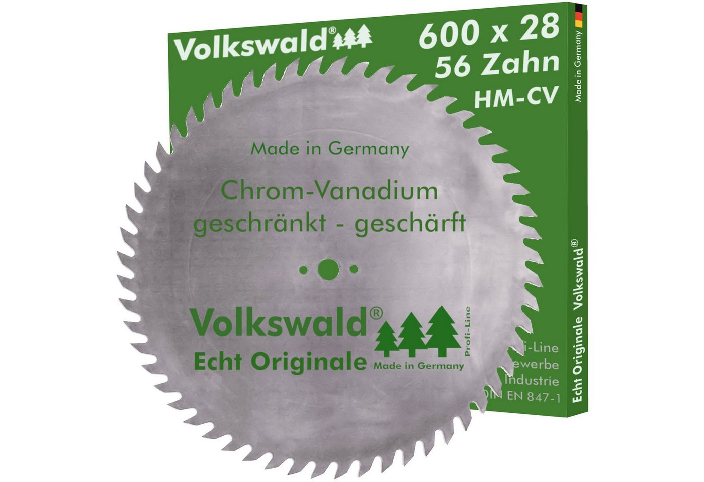 Volkswald Kreissägeblatt Volkswald ® Kreissägeblatt CV 600 x 28 mm Z= 56 Chrom-Vanadium-Stahl, Echt Originale Volkswald® Made in Germany von Volkswald