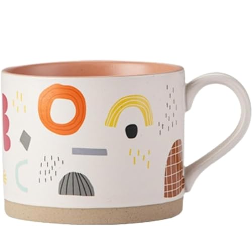 VollfitYYu 400ml Große Frühstückstasse Porzellan Kaffeebecher mit Blumenmuster Süße Müslitasse Kaffeetasse mit Henkel für Kaffee, Tee, Cappuccino, Latte,Milch,Heiße Schokolade (Wetter) von VollfitYYu