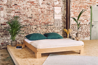 Vollholz Bett Eiche - 140x200 / Ja / 14.5 cm von Vollholz Shop