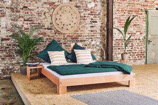 Vollholz Doppelbett Buche inklusive Zubeh?r - 140x200 / schmal / 14.5 cm von Vollholz Shop