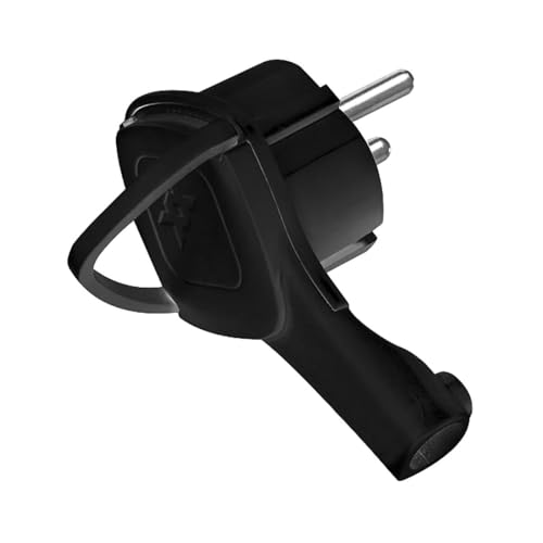 10/16 A schwarzer übertragbarer Stecker, ideal für temporäre elektrische Verbindungen und mobile Geräte. von VoltShine
