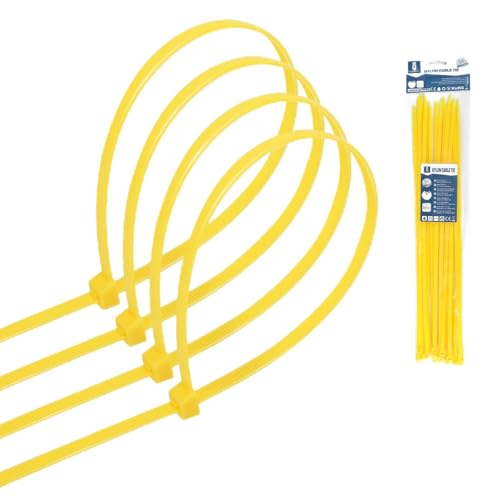 30 gelbe Nylon-Kabelbinder, 4,8 x 350 mm, robust und vielseitig zum Organisieren von Kabeln und Materialien in verschiedenen Anwendungen. von VoltShine
