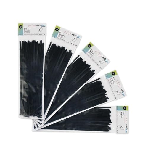 Beutel mit 100 schwarzen Kabelbindern, 3,6 x 300 mm, 100% Nylon 66, robust und langlebig, ideal für Organisation und Befestigung. von VoltShine