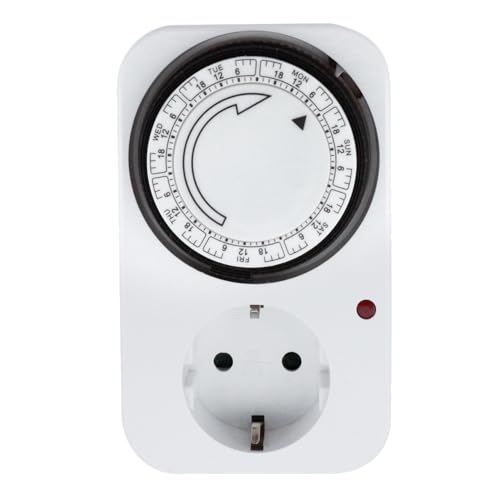 Deutsche mechanische Zeitschaltuhr mit Steckdose in elegantem Weiß - Perfekt zum Programmieren Ihrer Haushaltsgeräte und zur Optimierung des Energieverbrauchs mit Stil. Deutsche mechanische Zeitschaltuhr mit Steckdose in elegantem Weiß - Perfekt zum Programmieren Ihrer Haushaltsgeräte und zur Optimierung des Energieverbrauchs mit Stil. von VoltShine