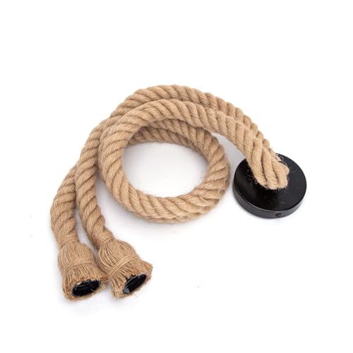 E27 Doppel Lampenfassung Hanfkabel 2x0,75mm² Länge 1m Farbe Natur Ideal für dekorative Beleuchtung und DIY-Projekte von VoltShine