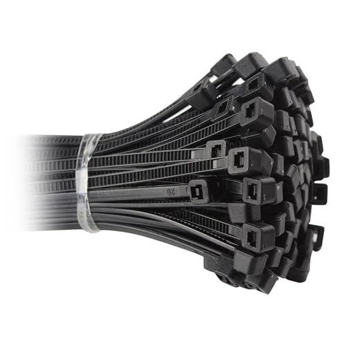 Kabelbinder aus weißem Nylon, 35 x 370 mm (100 Stück) zur Befestigung und Befestigung in industriellen und privaten Anwendungen. von VoltShine