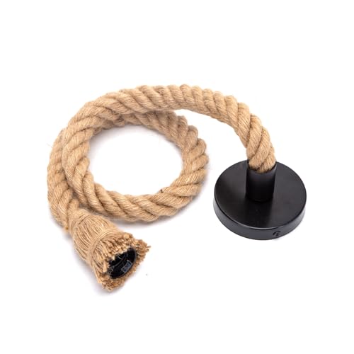 Lampenfassung aus natürlichem Hanfseil, E27, ideal für eine einzigartige Beleuchtung. Mit Kabel von 2 x 0,75 mm² und einer Länge von 1 m, kombiniert Ästhetik und Funktionalität in jedem Raum. von VoltShine