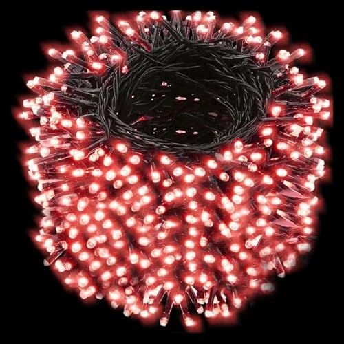 Niedervolt-LED-Lichterketten, 400 LEDs, 3 m + 20 m, 5 cm zwischen LEDs, grün-schwarzes Kabel, 8 Blinkmodi, IP44, ideal für Dekorationen. von VoltShine