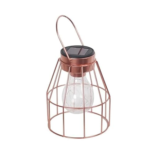 Solarlampe - Käfiglampe aus Metall, inklusive LED Leuchtmittel, Solarladung, dekoratives Design, wetterfest von VoltShine