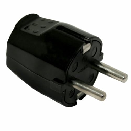 Stecker 10/16A T/T 4,8 mm schwarz - Sichere elektrische Verbindung für Haushaltsgeräte und Werkzeuge. von VoltShine