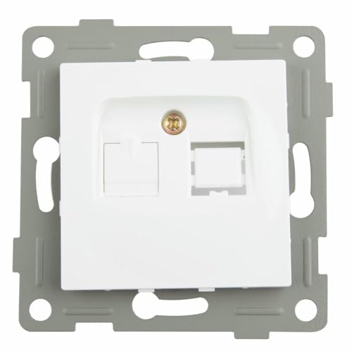 Telefonbasis - Weiße Unterputzdose mit Telefonausgang, modernes Design und einfache Installation von VoltShine