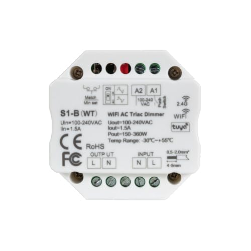 VoltShine AC Triac WiFi Controller 150-360W: Passen Sie die Beleuchtung Ihrer Räume von überall an. Unterstützt intelligente Geräte, einfache Installation und schnelle Anpassung. von VoltShine