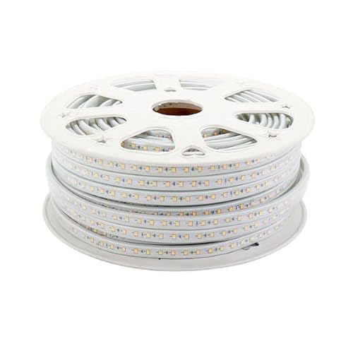 VoltShine AC220 LED-Streifen, 12 mm, Verbrauch von 9 W/m, SMD2835-Technologie, wasserdicht IP65 und warmweißes Licht (4000 K), ideal für die Beleuchtung und Dekoration von Außenbereichen und modernen von VoltShine