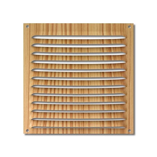 VoltShine Aluminiumgitter 170 x 170 mm, helle Holzoberfläche, ideal für Belüftung und Dekoration im Innenbereich. von VoltShine
